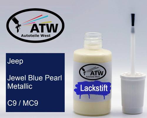 Jeep, Jewel Blue Pearl Metallic, C9 / MC9: 20ml Lackstift, von ATW Autoteile West.